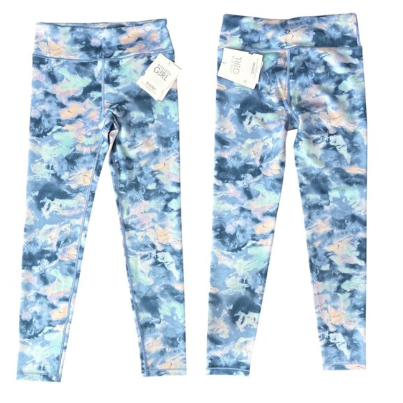 ATHLETA Girl High Rise Chit Chat Tight Leggings Tie Dye Blue 16 XXL NEW NWT - Picture 2 of 5
